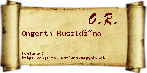 Ongerth Ruszlána névjegykártya